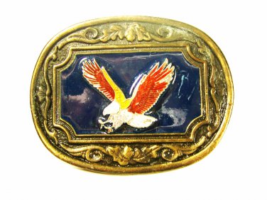 Vintage Enameled American Eagle Belt Buckle Unbranded 71215