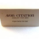 Vintage 1971 Avon Citation Rope Twist Tie Bar / Clasp MIB
