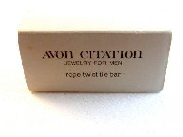 Vintage 1971 Avon Citation Rope Twist Tie Bar / Clasp MIB