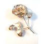 Signed FCS Vintage Mexican Taxco Sterling Silver Flower Rose Brooch