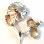 Signed FCS Vintage Mexican Taxco Sterling Silver Flower Rose Brooch