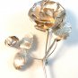Signed FCS Vintage Mexican Taxco Sterling Silver Flower Rose Brooch