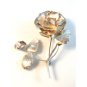 Signed FCS Vintage Mexican Taxco Sterling Silver Flower Rose Brooch