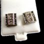 Black & Clear CZs Pierced Studs Earrings 12092013hh