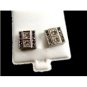 Black & Clear CZs Pierced Studs Earrings 12092013hh