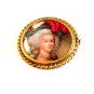 MIB Hand Painted Porcelain 18th Century Lady Brooch Signed P. Pastaud Limoges