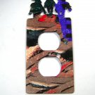 3 Cowboys 3 horses Double Outlet Cover Plate by Steel Images 42315a