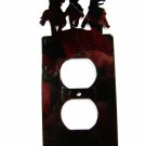 3 Cowboys 3 horses Double Outlet Cover Plate by Steel Images 42315b