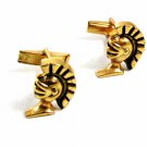 True Vintage Goldtone Greek Warrior Trojan Cufflinks Unmarked 102414