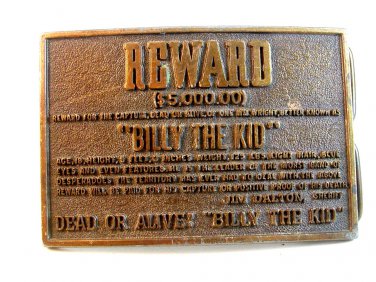 Vintage Reward Billy The Kid Belt Buckle