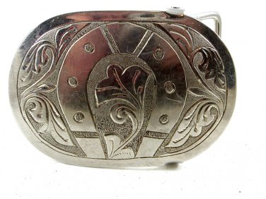 Vintage Silvertone Horseshoe Western Belt Buckle 1042013