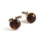 Silvertone & Faux Amber Cufflinks 1106201yp