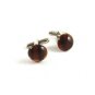 Silvertone & Faux Amber Cufflinks 1106201yp