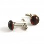 Silvertone & Faux Amber Cufflinks 1106201yp