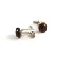 Silvertone & Faux Amber Cufflinks 1106201yp