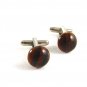 Silvertone & Faux Amber Cufflinks 1106201yp
