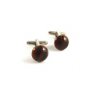 Silvertone & Faux Amber Cufflinks 1106201yp