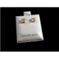 Sterling Silver w Gold Vermeil CZs Pierced Studs Earrings