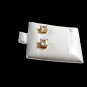 Sterling Silver w Gold Vermeil CZs Pierced Studs Earrings
