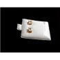 Sterling Silver w Gold Vermeil CZs Pierced Studs Earrings