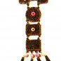 Mexican Copper Pink Stones Native 24" Chain Dangley Necklace Unmarked 72215