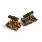 Sterling Silver Gold Vermeil Rhinestones Flower Cufflinks 22414
