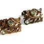 Sterling Silver Gold Vermeil Rhinestones Flower Cufflinks 22414