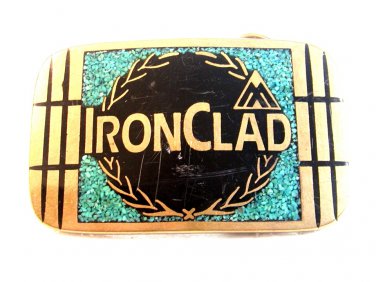 Vintage IronClad Solid Brass Belt Buckle Provo Utah