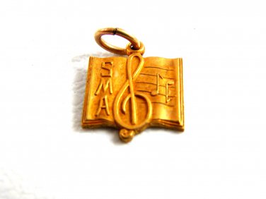 1960's SMA Musical Notes Charm 61814 Signed on Back