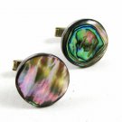 Mexican Old Eagle 3 Taxco Mark Sterling Silver Abalone Cufflinks By ESP 111814
