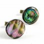 Mexican Old Eagle 3 Taxco Mark Sterling Silver Abalone Cufflinks By ESP 111814