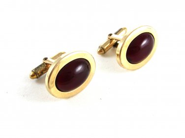 Kreisler Quality Goldtone & Red Cufflinks 11062013