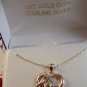 Sterling Silver & 18Kt Gold Diamond Accent & Mom & Heart Pendant Chain