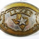 Early Brass & Silvertone Texas Star State Belt Buckle Unbranded 73015