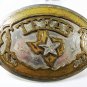 Early Brass & Silvertone Texas Star State Belt Buckle Unbranded 73015