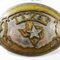 Early Brass & Silvertone Texas Star State Belt Buckle Unbranded 73015