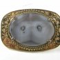 Picture Agate Looks Like Owl Goldtone Belt Buckle Unbranded 73015