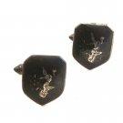 Vintage Siam Sterling Silver Niello Dancer Cufflinks Also Marked Willy