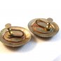Silver Tone Pic of 18th Cenury Couple Faux Pearls Screw Back Earrings