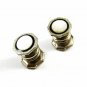Deco Silvertone Mother Pearl Black Snap Link Cufflinks by Snap Link 103114h