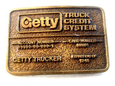 Vintage Getty Truck Credit System Getty Trucker Belt Buckle