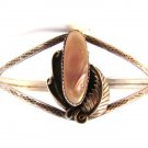 Vintage Native American Sterling Mother Pearl Cuff Bracelet