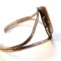 Vintage Native American Sterling Mother Pearl Cuff Bracelet