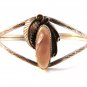 Vintage Native American Sterling Mother Pearl Cuff Bracelet