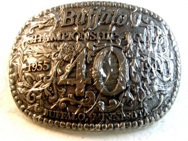 1994 Silver Tone Buffalo P.R.C.A. Rodeo Belt Buckle