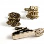Woodmen of The World WOW Sterling Silver Cufflinks & Tie Clasp 5114