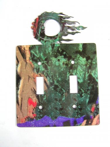 Man In Moon Windy Double Light Switch Cover Plate by Steel Images USA 6215s