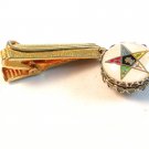 Vintage Gold Tone Tie Clasp with Dangley Eastern Star Symbol