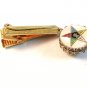 Vintage Gold Tone Tie Clasp with Dangley Eastern Star Symbol
