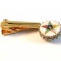 Vintage Gold Tone Tie Clasp with Dangley Eastern Star Symbol